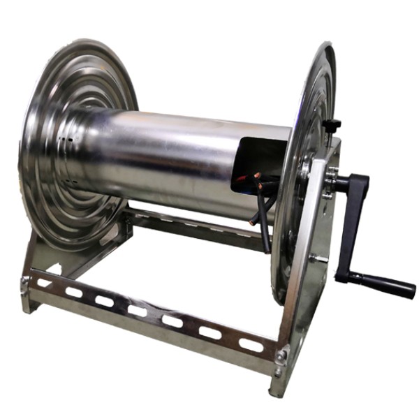 Hand-crank stainless steel cable reel