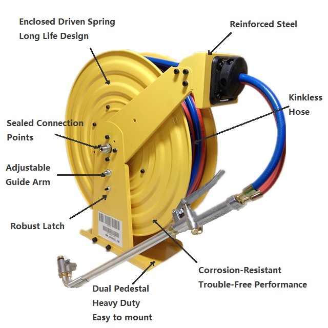 Oxygen acetylene hose reel ASTH660D - SUPERREEL